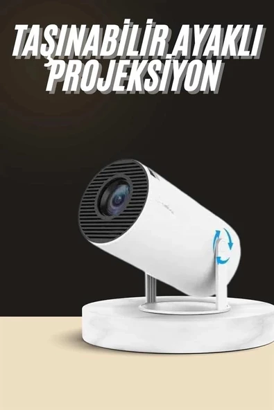 Ayaklı Projeksiyon Taşınabilir Mini Projektör Sinema Projektörü Android - 2