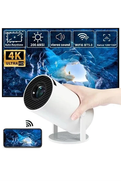 Ayaklı Projeksiyon Taşınabilir Mini Projektör Sinema Projektörü Android - 5