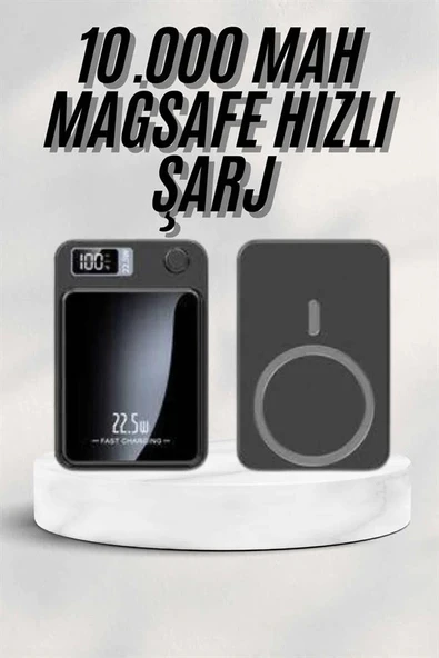 Taşınabilir Şarj Magsafe Powerbank 10.000 mAh Hızlı Şarj Led Göstergeli Kablosuz - 2