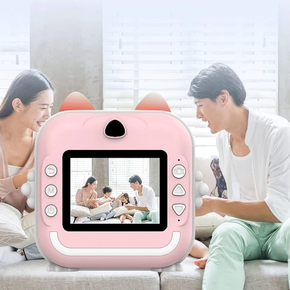 Şipşak Fotoğraf Makinesi Çocuk Dijital Fotoğraf Makinesi + 3 Rulo Selife Kamera - 8