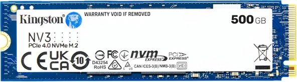 Kingston 500GB NV3 PCIe 4.0 NVMe M.2 2280 SSD Disk SNV3S-500G SSD Disk - 1