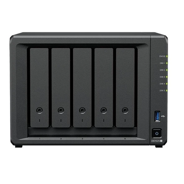 SYNOLOGY DS1525 PLUS RYZEN V1500B 32GB RAM- 5-diskli Nas Server (Disksiz) - 1