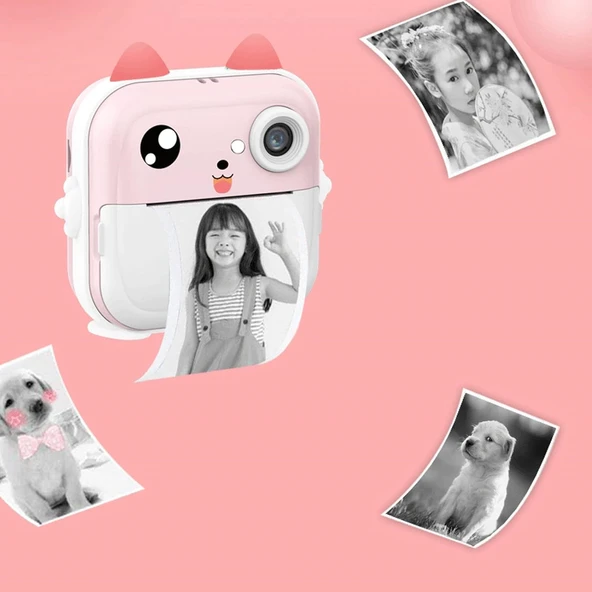 Şipşak Fotoğraf Makinesi Çocuk Dijital Fotoğraf Makinesi + 3 Rulo Selife Kamera - 6