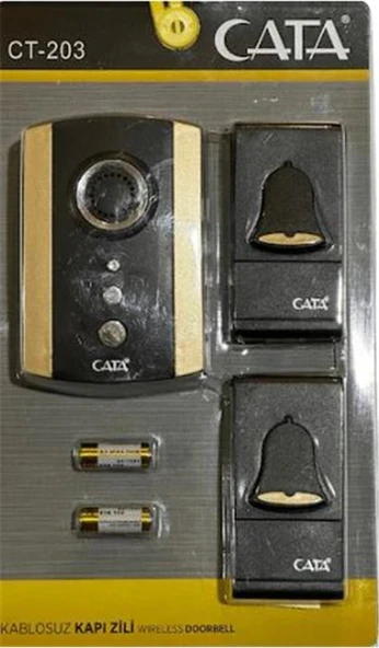 Cata Ct-203 Kablosuz Kapı Zili Kahverengi Desenli - 1
