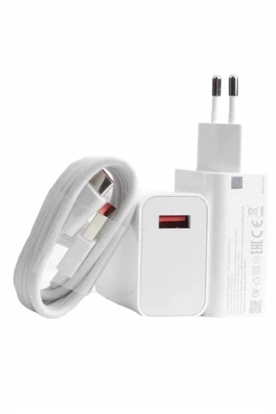 Beyaz Ultra Plus Hızlı Şarj Seti Şarj Adaptörü ve Kablosu 67W ürün görseli 1