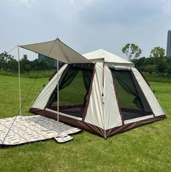 OXFORT KUMAŞ 4 Kişilik Tam Otomatik Tenteli Kare Kamp Çadırı 210*210*140 - 2