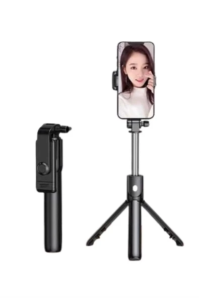 Selfie Çubuğu Tripod Bluetooth Kumandalı Selfie Çubuğu Telefon Tutucu - Resim 3