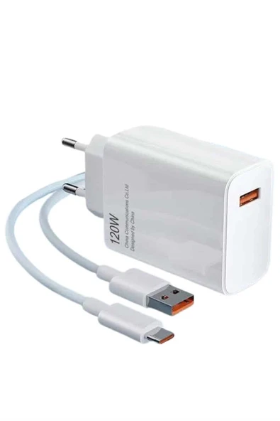 Type C Yüksek Hızlı Şarj Aleti Beyaz 120W Ultra Uzun Ömürlü - Resim 3