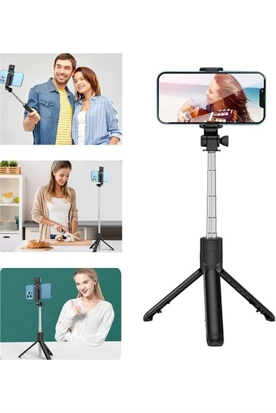 Cep Telefonu Tripod Standı Manyetik Selfie Sopa Bluetooth Uzaktan Kumandalı - 5