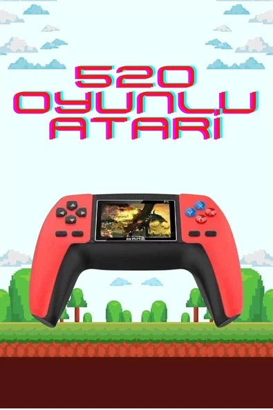 520 Retro Oyunlu El Konsolu Atari Oyun Konsolu Taşınabilir - Resim 2