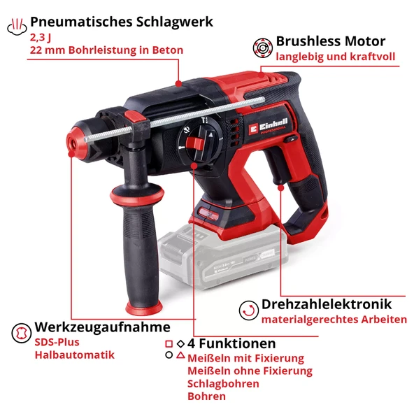 Einhell TP-HD 18/22 D Li BL Solo PROFESYONEL Akülü Darbeli Matkap - Resim 2