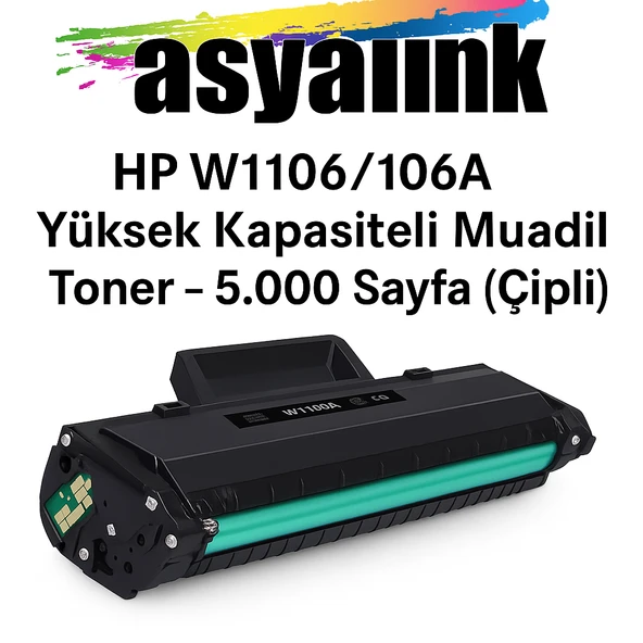 HP 107r/107w W1106A Muadil Toner Çipli 5K Asyaink