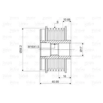 Renault Alternator Kasnagı Clio Kangoo 1,9dti 1,9dci 00> - Valeo 588010 ürün görseli 1