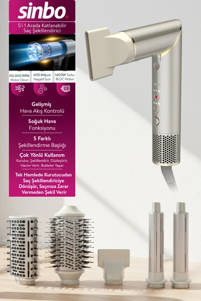 Sinbo SHD-1721 Saç Şekillendirme Cihazı - Şampanya - 1