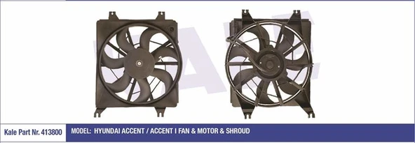 Hyundaı Radyator Fanı Komple Accent 1994 2000 - Kale 413800 - Resim 2