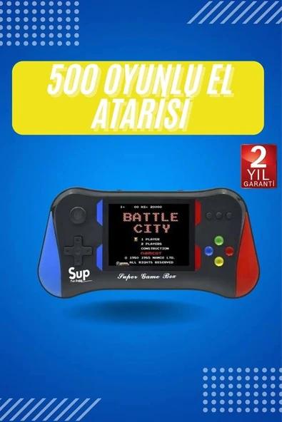 3.5 İnç 500 Klasik Retro Oyun Yüklü Kollu Oyun Konsolu - Resim 2