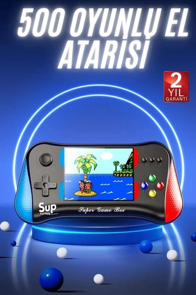 500 Oyunlu Retro Sup Konsolu Taşınabilir Mini Gamepad 3,5 İnç Ekran - Resim 2