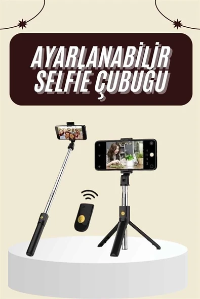 Cep Telefonu Tripod Standı Manyetik Selfie Sopa Bluetooth Uzaktan Kumandalı - 2