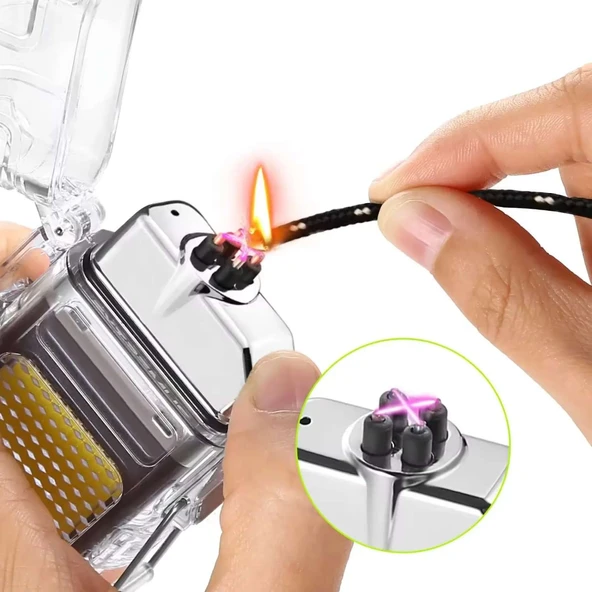 Panther USB Şarjlı Çakmak&Fener Kırmızı PT-6888 - 4