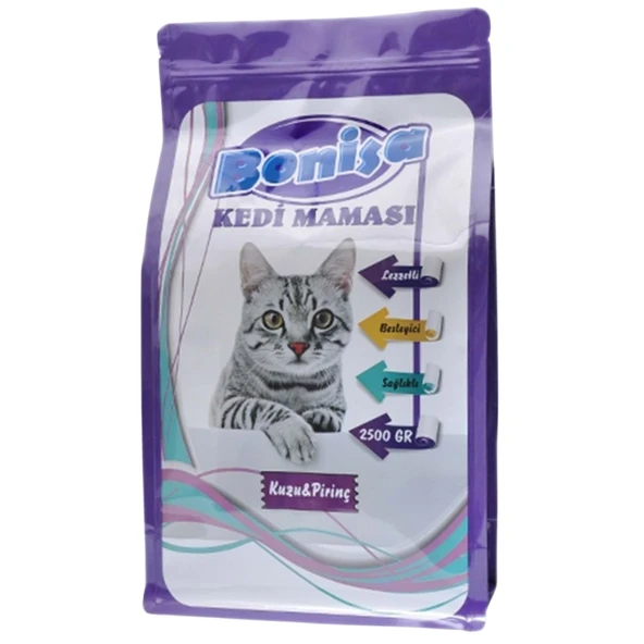 Yetişkin Kedi Maması - Bonisa - Kuzu Etli/Prinçli - 2.5 Kg