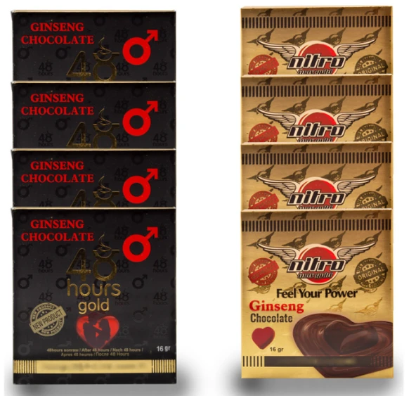 6 Adet 48 Hours Gold Ginseng Çikolata & 6 Adet Nitromax Ginseng Çikolata Gizli ürün görseli 1