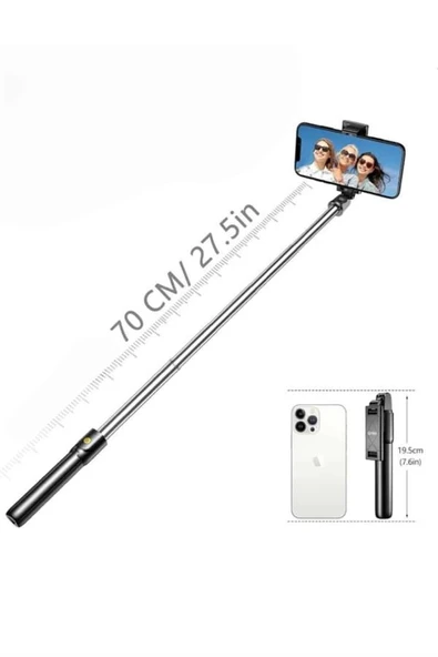 Cep Telefonu Tripod Standı Manyetik Selfie Sopa Bluetooth Uzaktan Kumandalı - 4
