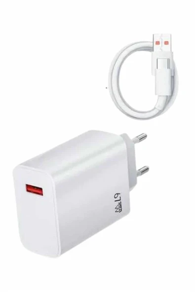 Beyaz Ultra Plus Hızlı Şarj Seti Şarj Adaptörü ve Kablosu 67W - Resim 4