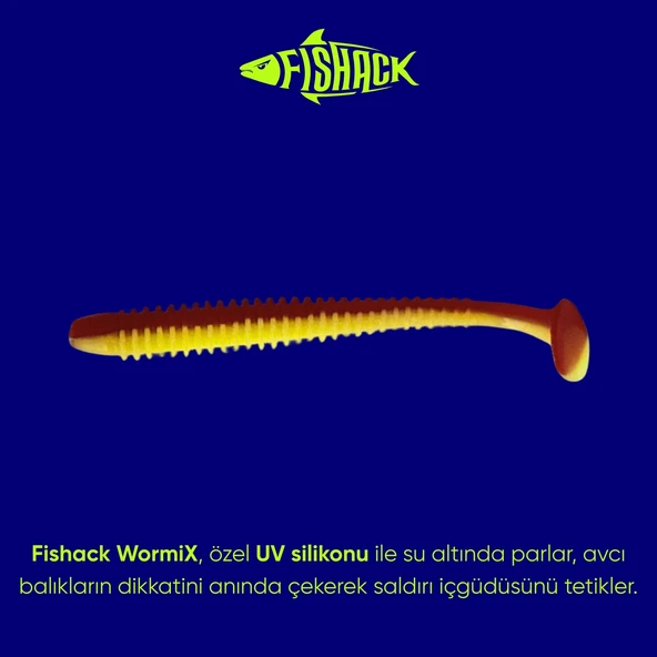 Silikon Kurt Yem - 4,2g 105mm - Turna/Levrek Silikonu - 1 Adet - Kırmızı/Sarı - Karides Kokulu - 2