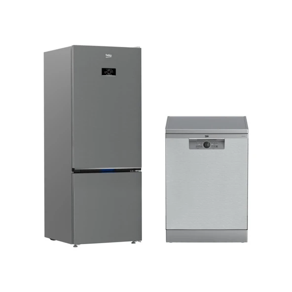 Beko Gri Çeyiz Seti (670475 Eı Buzdolabı + Bm 4144 Ok I Bulaşık Makinesi) - 1