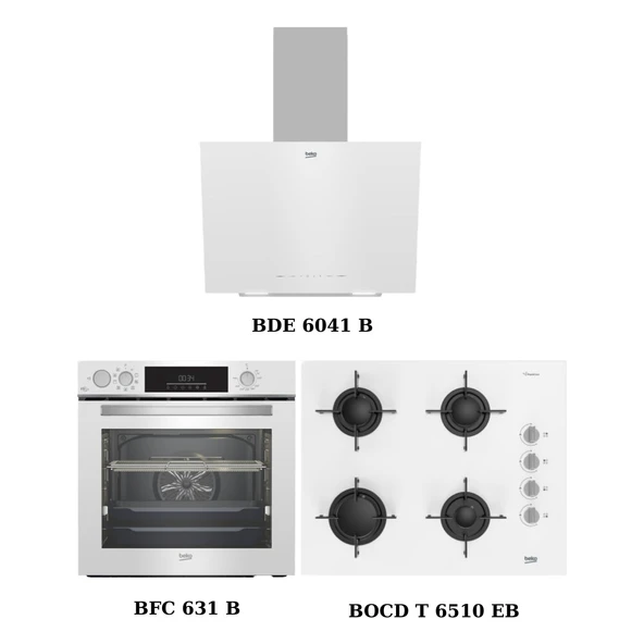 Beko Beyaz Cam Digital Ankastre Set (Bde 6041 B + Bocd T 6510 Eb + Bfc 631 B) - 1