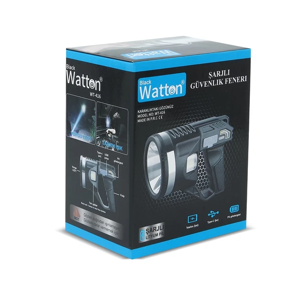 Tripod Şarjlı Güvenlik Feneri  Wt-416 - Resim 6