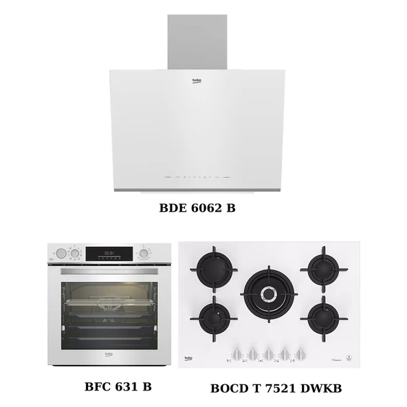 Beyaz Ankastre Set (Bde 6062 B + Bocd T 7521 Dwkb + Bfc 631 B) - 1