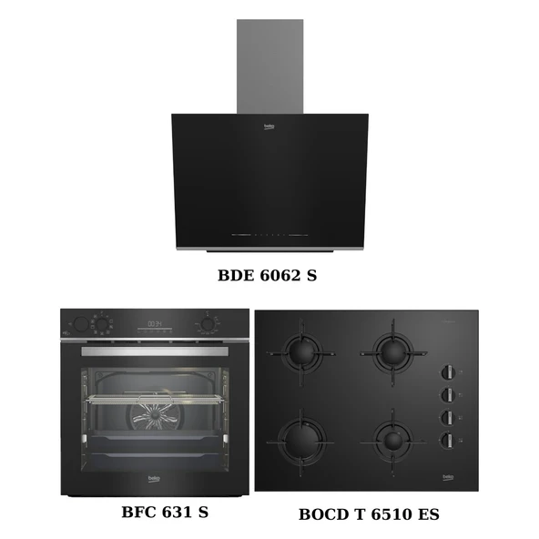 Beko Siyah Ankastre Set (Bde 6062 S + Bocd T 6510 Es + Bfc 631 S) - 1
