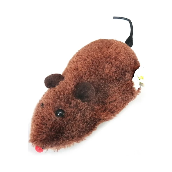 Markapet Kurmalı Hareketli Tekerlekli Fare 12 cm Kahverengi ürün görseli 1