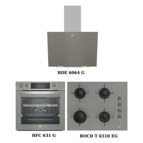 Gri Cam Digital Ankastre Set (Bde 6064 G + Bocd T 6510 Eg + Bfc 631 G) - 1