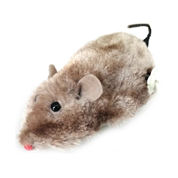 Markapet Kurmalı Hareketli Tekerlekli Fare 12 cm Gri ürün görseli 1