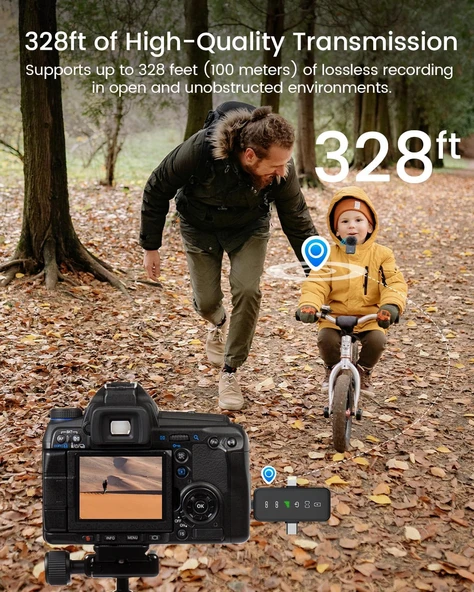 Plentiful Çoklu Giriş Kablosuz Çiftli Yaka Mikrofonu - Resim 8