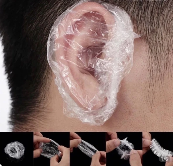 Su Geçirmez Kulak Örtüleri Su Geçirmez Kulak Kapları Duş İçin 100 Adet ürün görseli 1