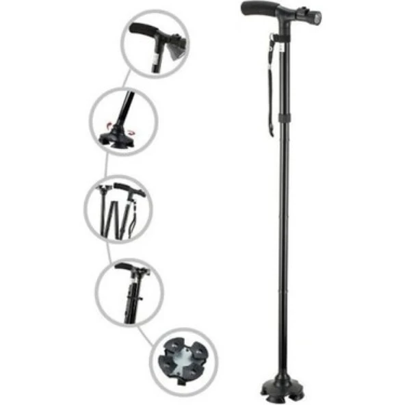 Hareketli Led Işıklı Katlanır Baston ürün görseli 1