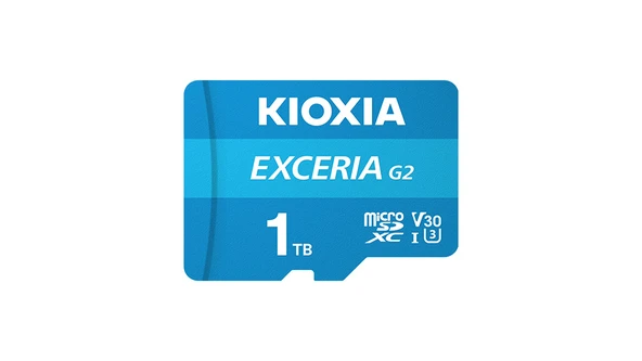 1TB KIOXIA EXCERIA G2 MICRO SDXC U3 V30 4K 100 MB/s LMEX2L001TG2 ürün görseli