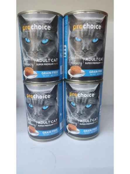 Pro Choice Prochoice Sardalya ve Hamsili Tahılsız Pate Yetişkin Kedi Konservesi 400 gr ürün görseli 1