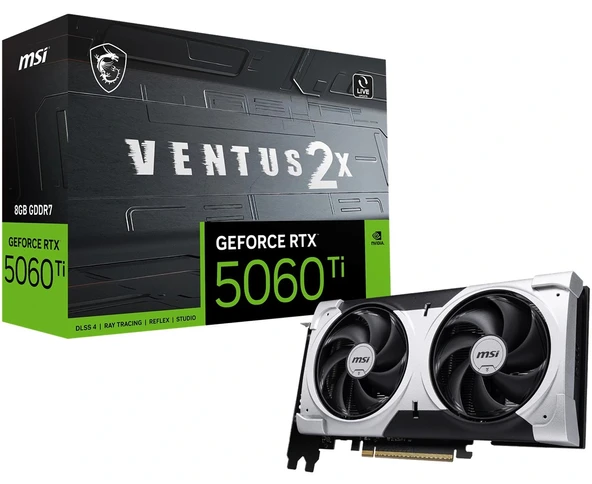 MSI GEFORCE RTX 5060 TI 8G VENTUS 2X OC PLUS 8GB GDDR7 128B DX12 PCIE 5.0 X16 (3XDP 1XHDMI) ürün görseli