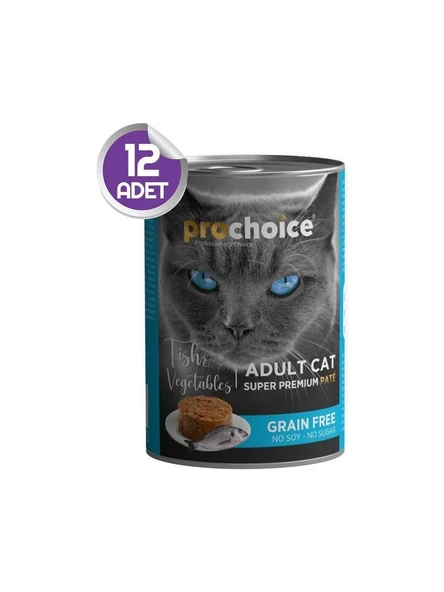 Pro Choice Prochoice Balık Etli Sebzeli Tahılsız Pate Yetişkin Kedi Konservesi 400 gr X12 ürün görseli 1