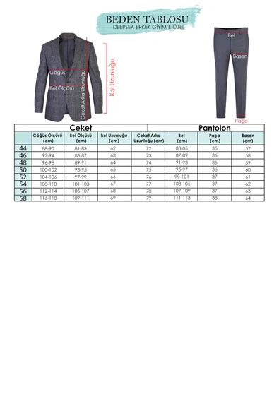 DeepSEA Çift Düğme Çift Yırtmaç Çizgili Slim Fit 3 Lü Takım Elbise 2300162 - 3