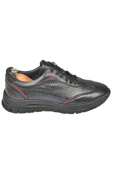 DeepSEA Desenli Bağcıklı Yüksek Taban Deri Spor Ayakkabı Casual Sneaker 2509994 - 6