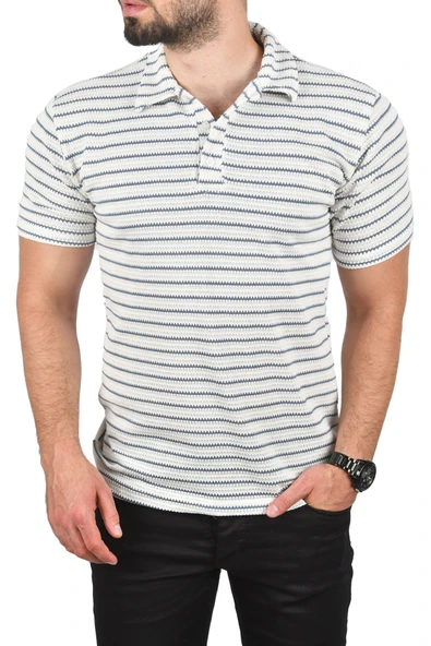 DeepSEA Slim Fit Nefes Alan Pamuklu Polo Yaka Tişört Dar Kesim Örme Kumaş Tişört 2501207 - 9