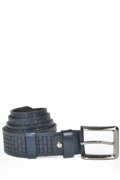 DeepSEA Kare Desenli Hakiki  Deri Kot Kemeri Orjinal Deri 4 cm Spor Kemer 2402620 - Resim 2