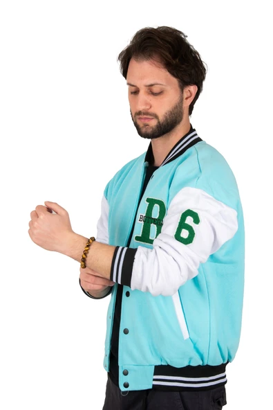 DeepSEA Üç İplik Kol ve Gögüs Nakış Detaylı Çıtçıtlı Kolej Mont 2304762 - Resim 4