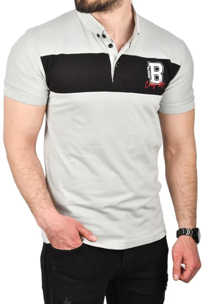 DeepSEA Erkek Slim Fit Nefes Alan Pamuklu Kumaş Dar Kesim Kıvrılmaz Yaka Polo Yaka Tişört 2503019 - Resim 5