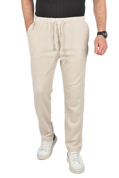 DeepSEA Rahat Kesim Örme Kumaş Beli Lastikli İnce Spor Pantolon 2502216 - Resim 8